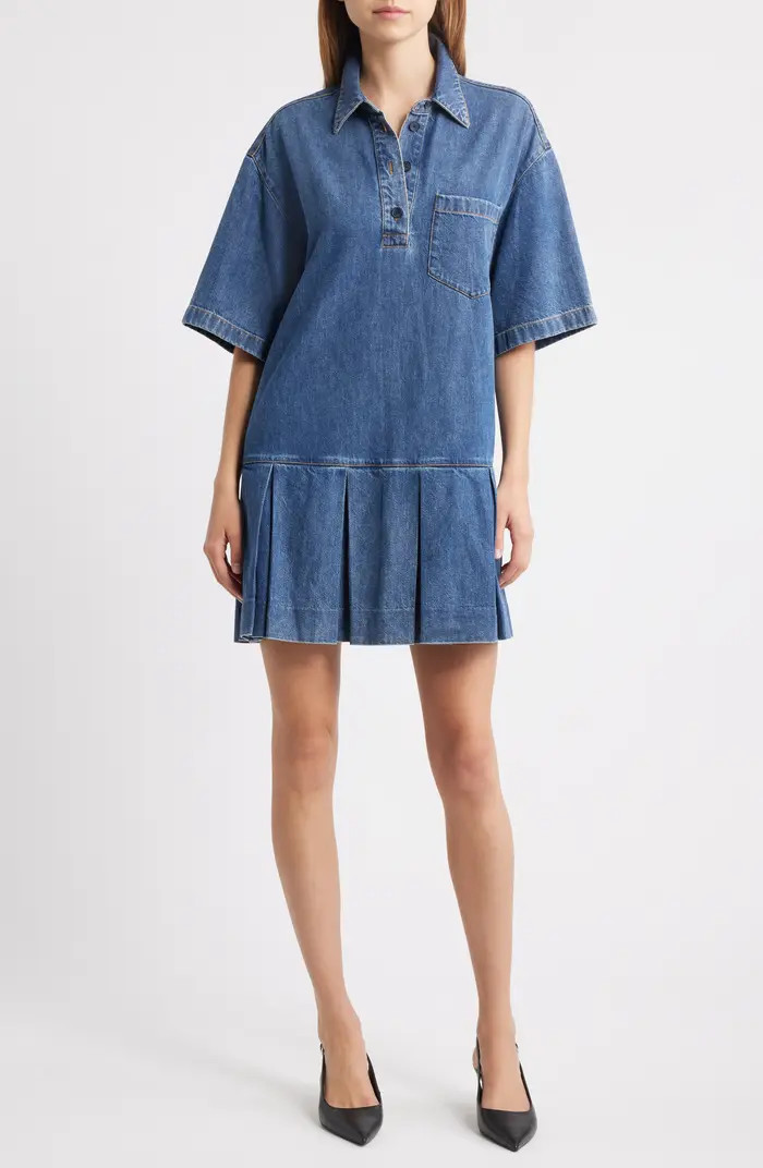 FRAME Tennis Cotton Blend Denim Minidress | Nordstrom | Nordstrom