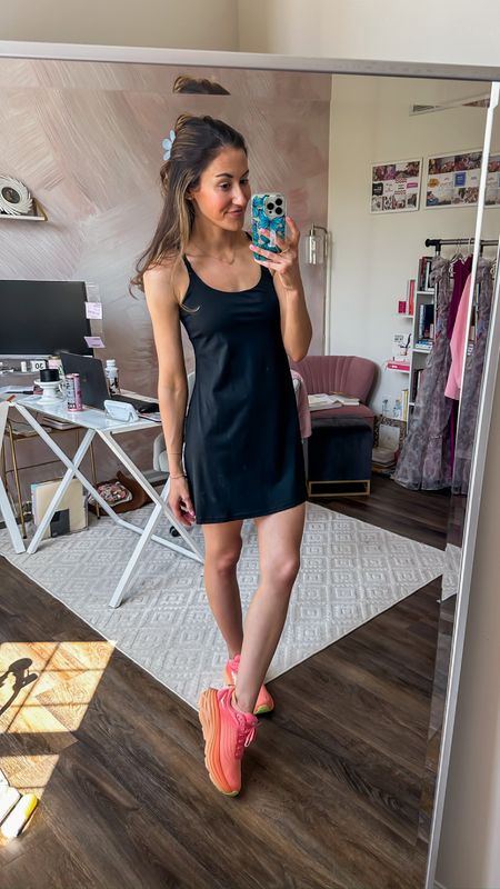 Amazon athletic dress 🖤

Flower clip for hair // coral sneakers // athleisure outfit 

#LTKstyletip #LTKshoecrush #LTKfitness
