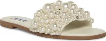 Steve Madden Knicky Imitation Pearl Embellished Slide Sandal (Women) | Nordstrom | Nordstrom