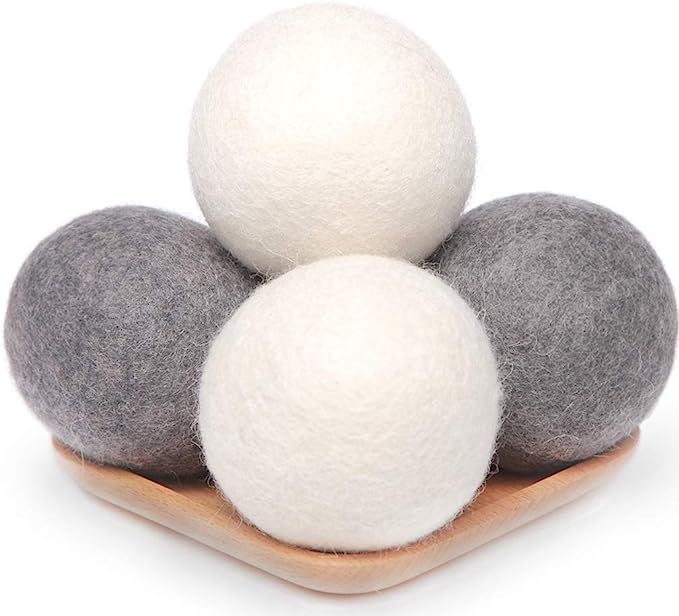 Wool Dryer Balls 4 Pack XL, 2.96inch Premium New Zealand Wool Laundry Balls, Organic Natural Fabr... | Amazon (US)
