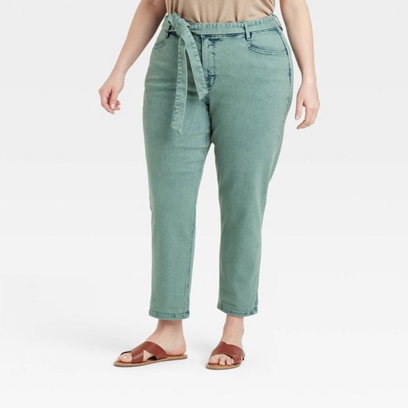 Women's Plus Size Mid-Rise Tapered Jeans - Ava & Viv™ | Target