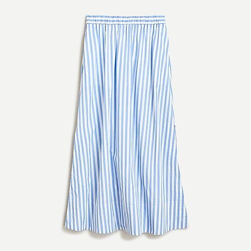 Side-slit cotton poplin maxi skirt in stripe | J.Crew US