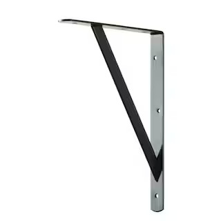 Everbilt 12 in. x 8 in. Black Heavy Duty Shelf Bracket-14337 - The Home Depot | The Home Depot