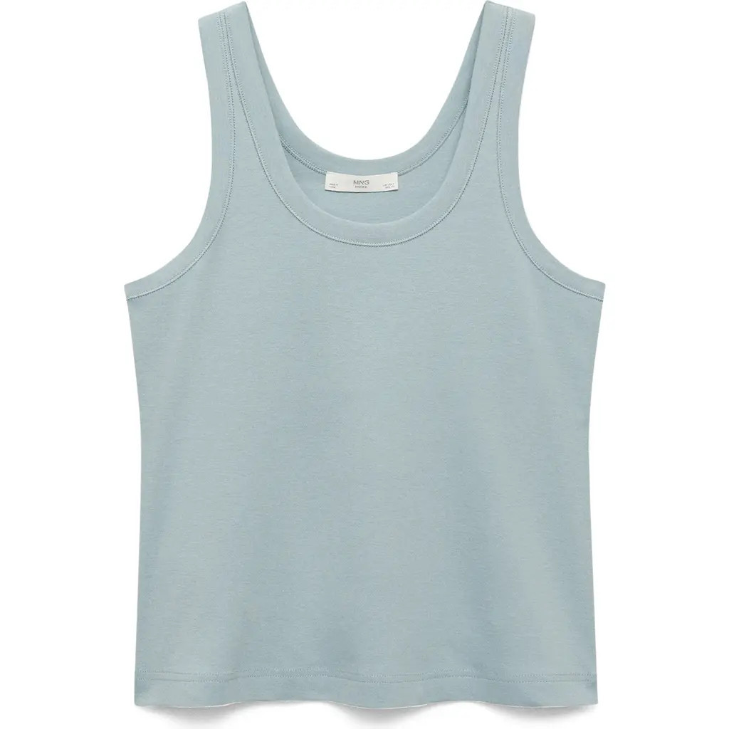 MANGO Scoop Neck Cotton Tank in Pastel Mint at Nordstrom, Size Medium | Nordstrom