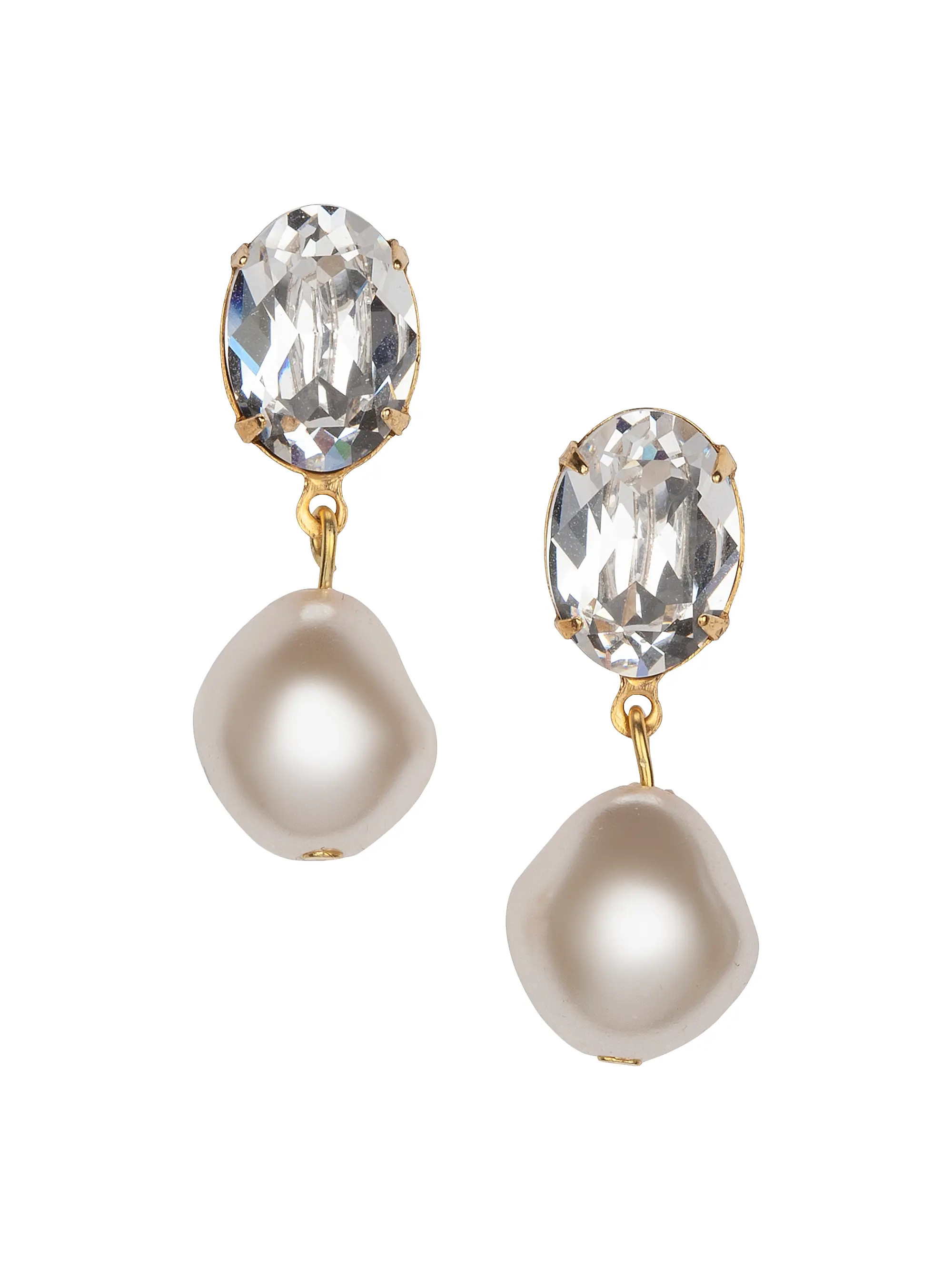 Tunis 24K Gold-Plated, Crystal & Glass Pearl Drop Earrings | Saks Fifth Avenue