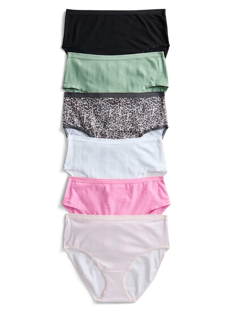 Joyspun Women's Cotton-Blend Brief Panties, 6-Pack, Sizes S-XXXL | Walmart (US)