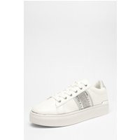 Silver Faux Leather Trim Trainers | Quiz Clothing