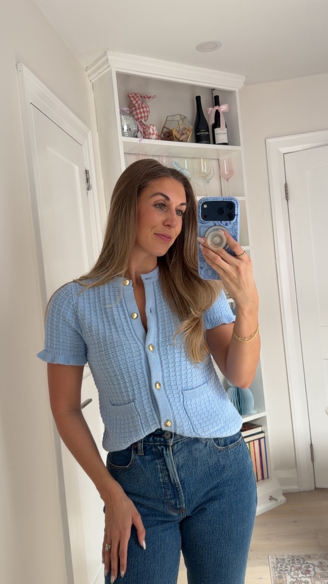 Blue knit button up sweater from Walmart  🩵 I am in an XS, I’d say size down if you want it a tad bit fitted 

#LTKSaleAlert #LTKPetite #LTKootd