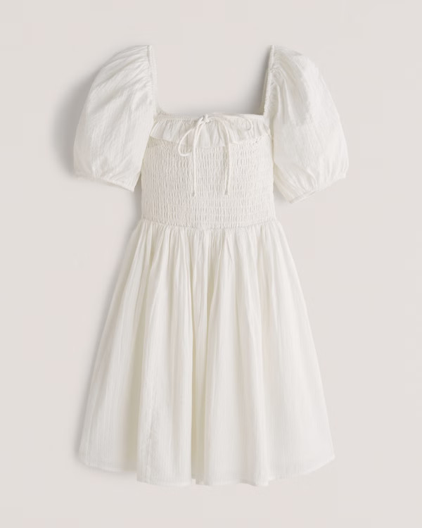 Smocked Bodice Mini Dress | Abercrombie & Fitch (US)