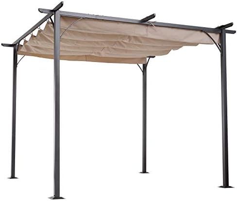 Outsunny 10’ x 10’ Retractable Patio Gazebo Pergola with UV Resistant Outdoor Canopy & Strong... | Amazon (US)