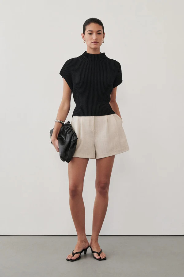 DELLA BLACK KNIT TOP | DISSH