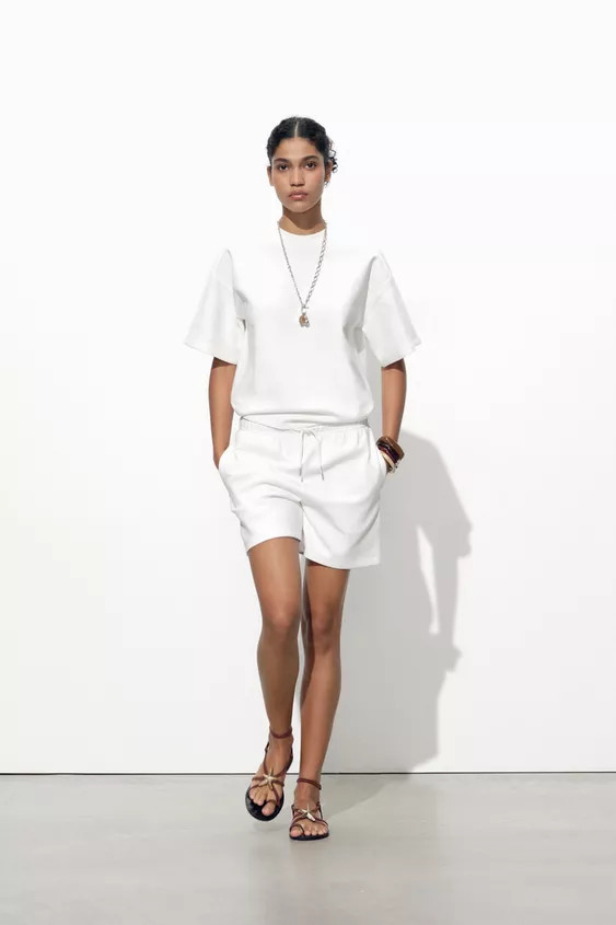 SHORT SLEEVE INTERLOCK SWEATSHIRT | Zara US