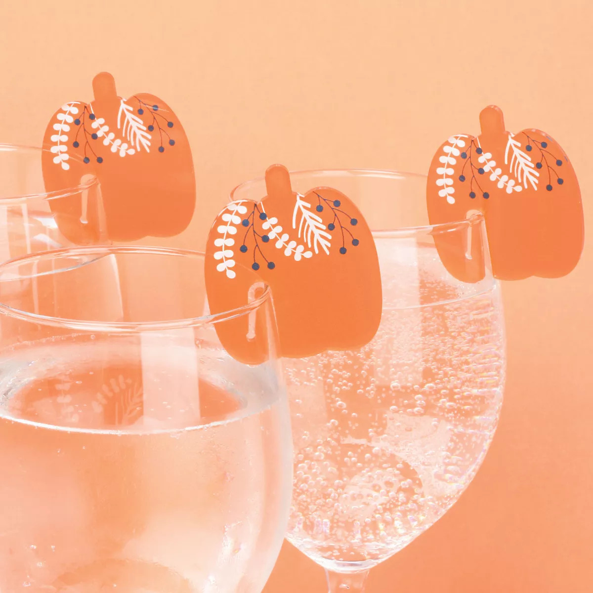 Big Dot of Happiness Happy Thanksgiving - Pumpkin Fall Harvest Party Wine Glass Charms - Acrylic ... | Target