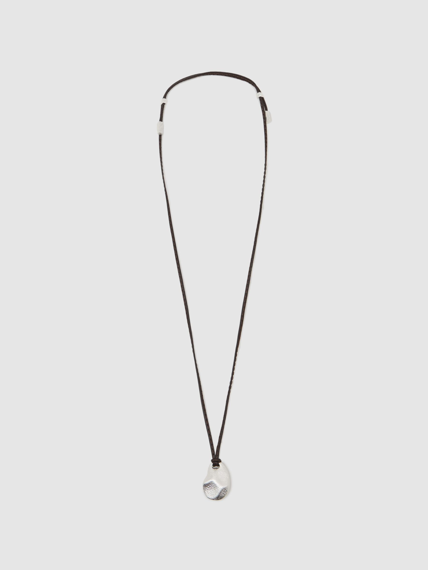 Reiss Small Cord Pendant Necklace in Silver - REISS | Reiss UK