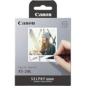 Canon Color Ink/Label Set XS-20L (20 Sheets), Compatible to Canon SELPHY Square Printer | Amazon (US)