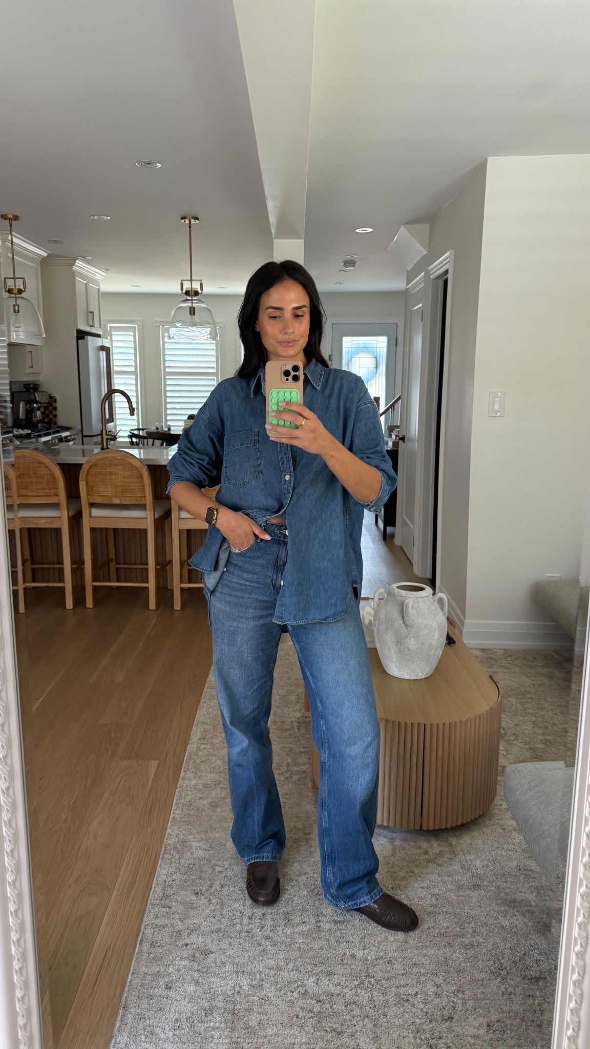 Medium denim shirt 
Size 29 jeans - I sized up for a loose fit 

#LTKstyletip #LTKcanada #LTKsummer