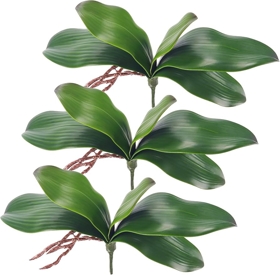Miracliy Phalaenopsis Orchid Leaves Fake Leaves Real Latex Touch Plants Arrangement | Amazon (US)