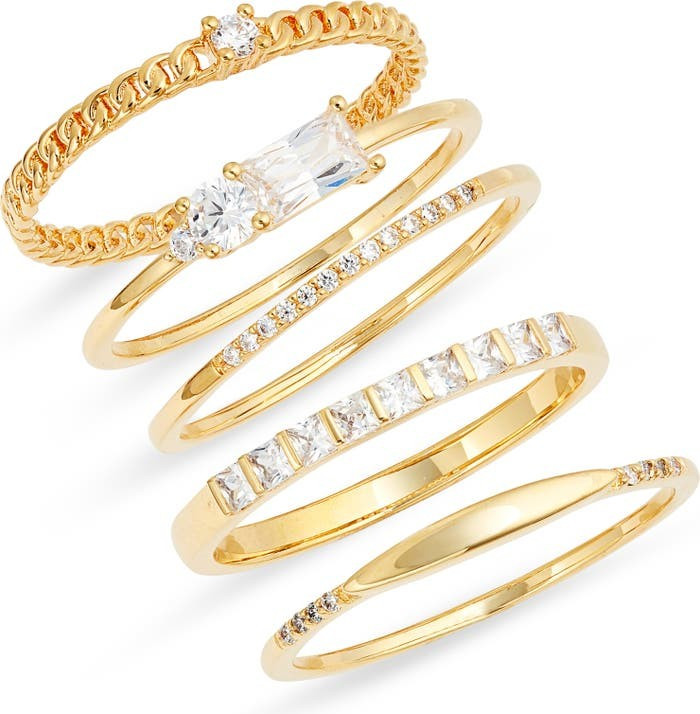 Set of 5 Assorted Cubic Zirconia Rings | Nordstrom | Nordstrom