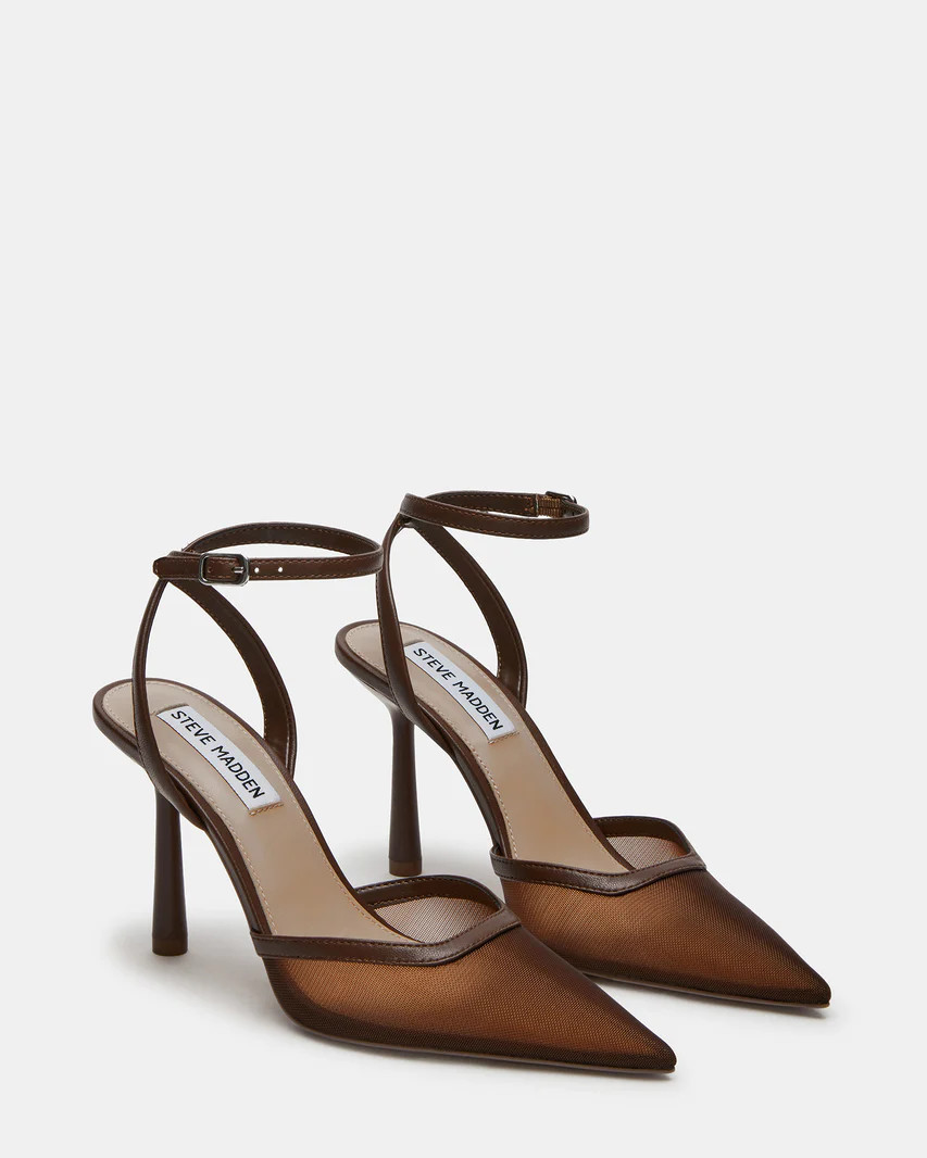 ALLIANCE Mesh Brown Pointed Toe Pump | Women's Heels | Steve Madden (US)