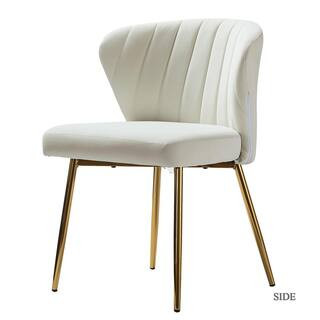 JAYDEN CREATION Luna Ivory Gold Legs Side Chair CHM6125A-IVORY | The Home Depot