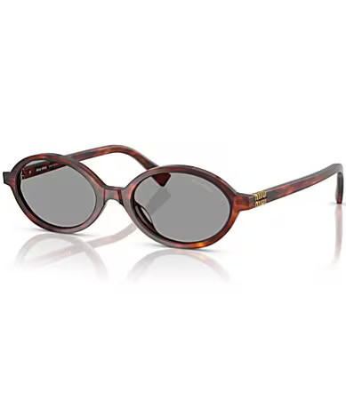Miu Miu Women's MU 04ZSF 50mm Oval Sunglasses - Havana Mahogany | Dillard's