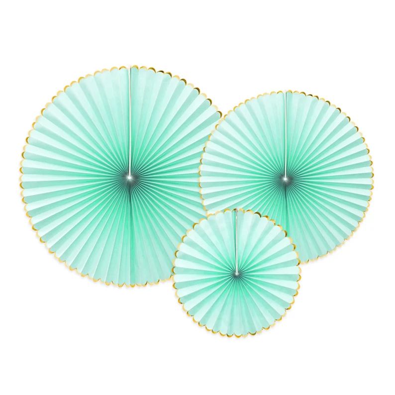 Mint Green Paper Fan Decorations | Baby Shower Party Fans | Mermaid First Birthday Photo Backdrop... | Etsy (US)
