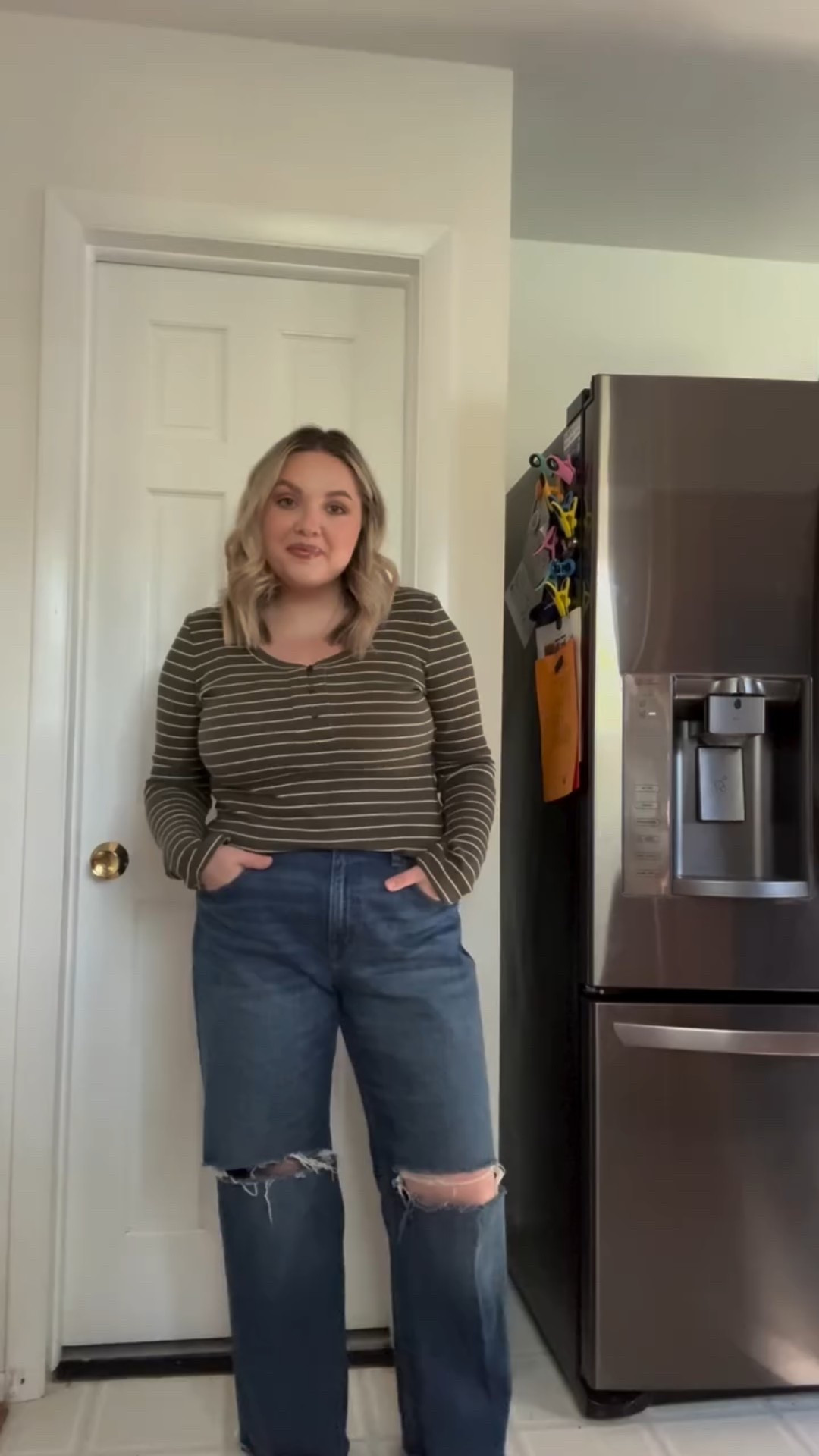 I’m postpartum, and I’ve been trying to rebuild my wardrobe with pieces that fit, make me feel good, and don’t break the bank. 

I actually snagged this Henley in two different colors I liked it so much. It is perfect for layering during the fall season and the buttons are functional if you need them to be. I stayed TTS in a large. 

Follow @brittney_baxendale and comment link for a Dm with 🔗🔗 to everything here

#LTKMidsize #LTKFindsUnder50 #LTKmomlife