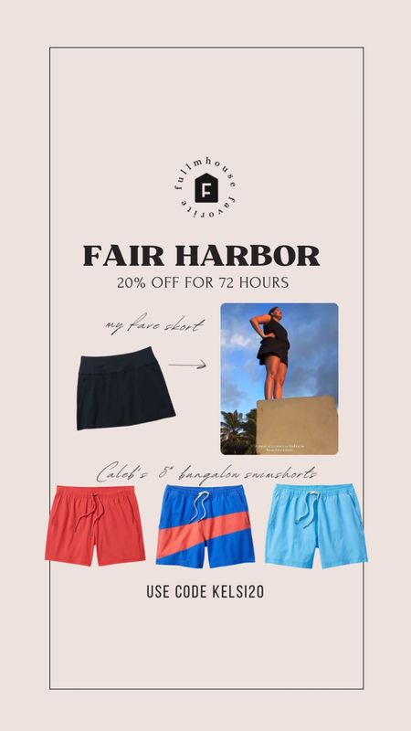 Fair Harbor is offering 20% for the next 72 hours! Caleb loves their swim shorts and I reach for this skort as much as I can. Use code KELSI20!