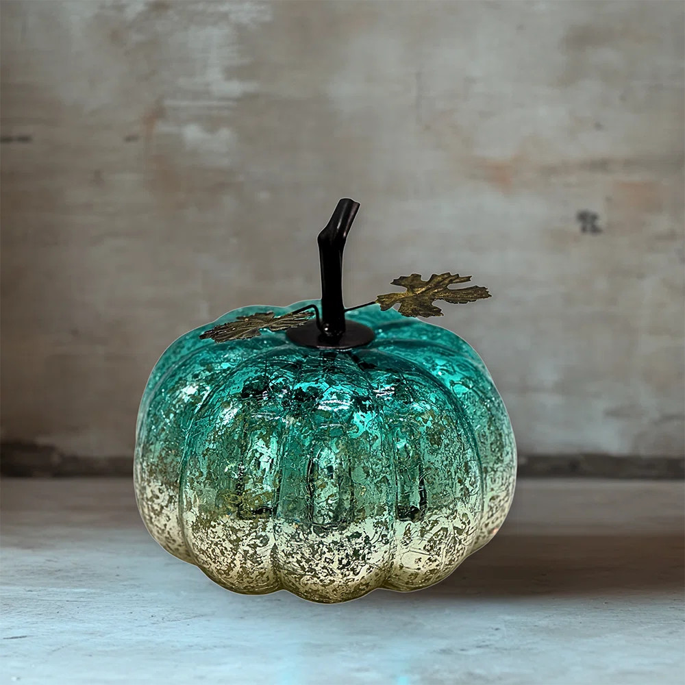 Mercury Glass Pumpkin Lightstimer Pumpkins Decorations Decorative For Halloween Pumpkin Decoratio... | Wayfair North America