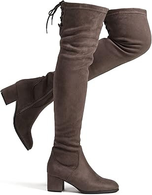DREAM PAIRS Women's Over The Knee Thigh High Chunky Heel Boots | Amazon (US)