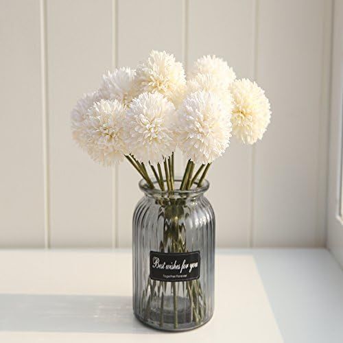 Artificial Chrysanthemum Ball Flowers Hydrangea Arrangement Bouquet 10pcs Present for Friends Dec... | Amazon (US)
