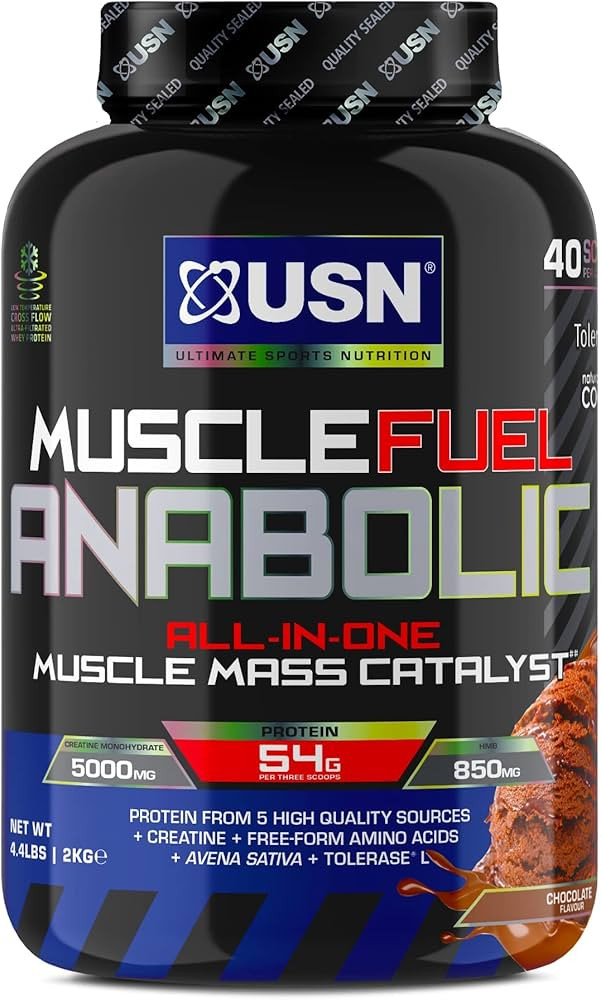 USN Muscle Fuel Anabolic Chocolate All-in-one Protein Powder Shake (2kg): Workout-Boosting, Anabo... | Amazon (UK)