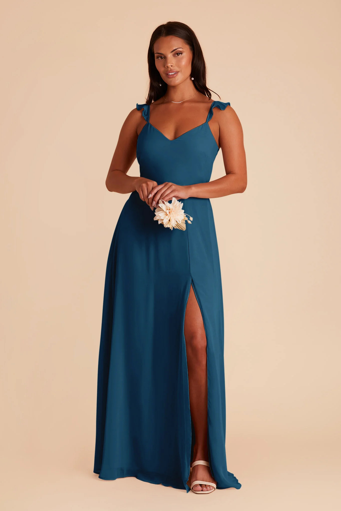 Doris Chiffon Dress - Ocean Blue | Birdy Grey