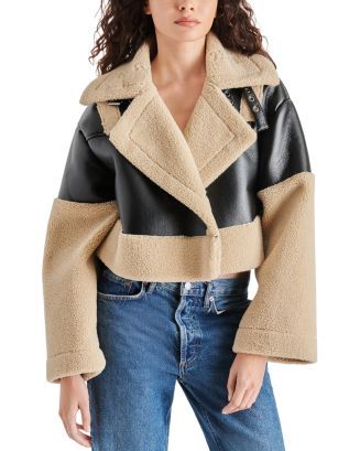 Alaina Faux Leather & Faux Shearling Cropped Coat | Bloomingdale's (US)