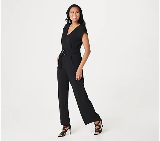 Bishop + Young Full Length D-Ring Belted Jumpsuit | QVC