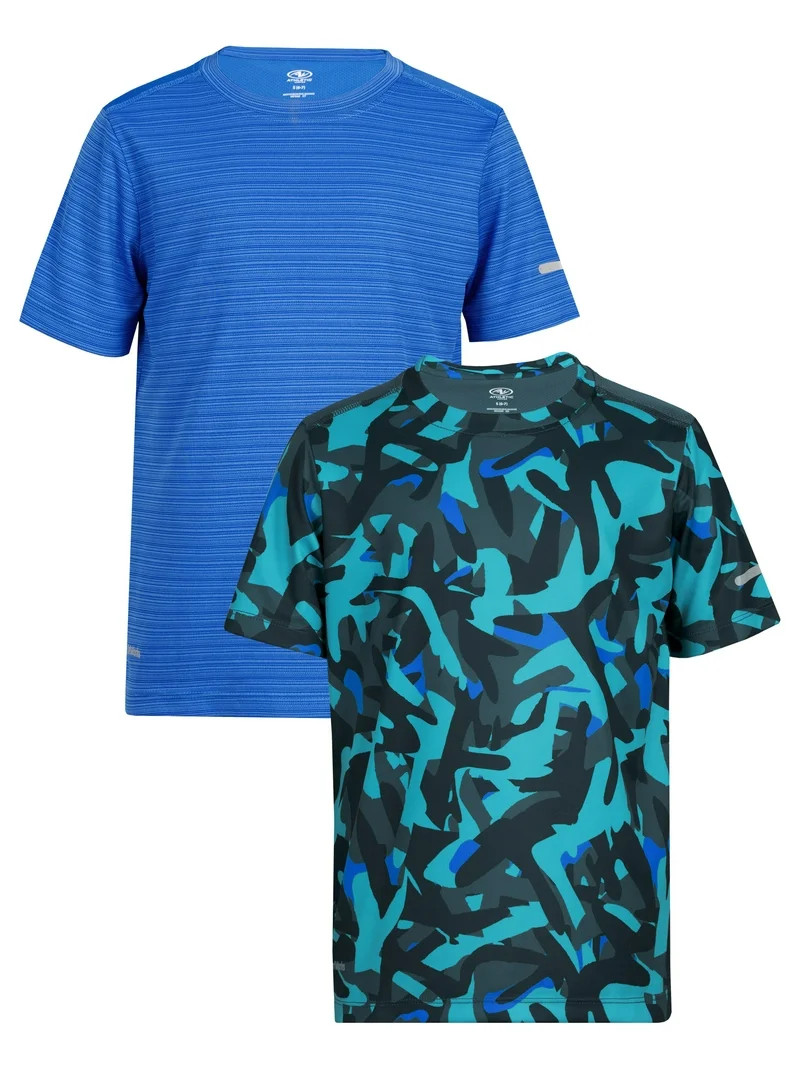 Athletic Works Boy's Active Short Sleeve T-shirt 2-Pack, Sizes 4/5-18 - Walmart.com | Walmart (US)