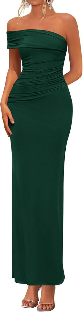 PRETTYGARDEN Women's 2026 Wedding Guest Cocktail Dresses One Off The Shoulder Ruched Bodycon Form... | Amazon (US)
