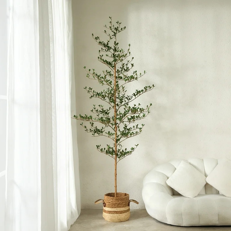 DR.Planzen 7ft Faux Black Olive Tree - Realistic Potted Artificial Tree with Natural Trunk & Silk... | Walmart (US)