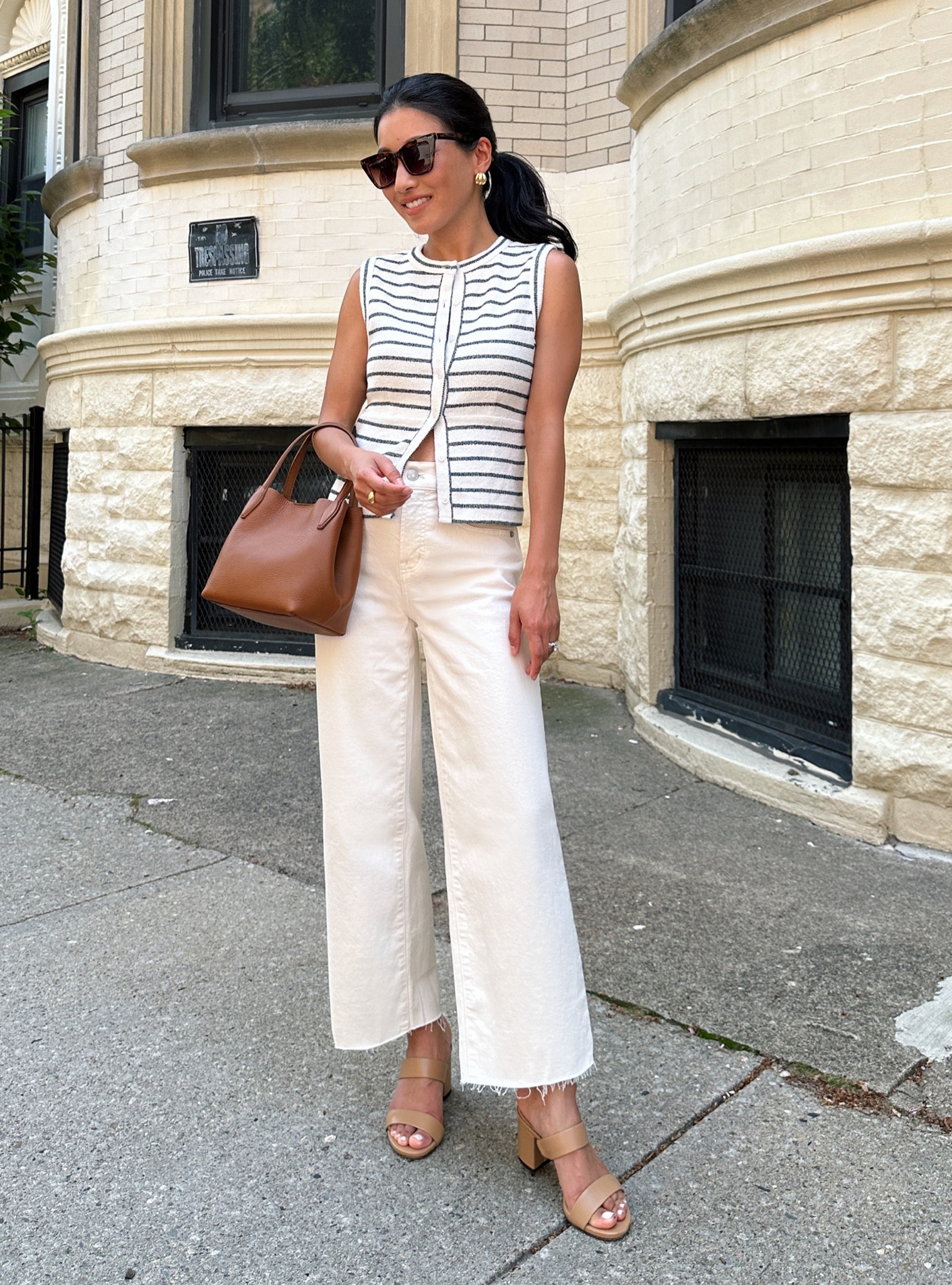 Madewell staples - these petite, friendly jeans are great and both Altoona and vintage canvas wash

• Perfect Vintage wide leg crop jeans in ecru  - these fit perfectly in my usual 24 petite. The fabric has a little stretch to it. i apply anti fray tk the hems 

• Madewell knit vest xs - nuce knit material that runs a little narrow across the chest. armholes are roomy on me as a result of sizing up. 

• Madewell crossbody bag

• Old J. Crew sandals 5.5

#petite spring outfits 

#LTKSeasonal