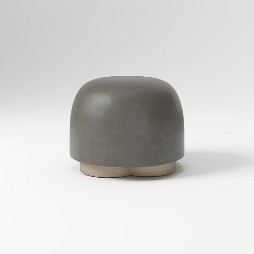 Gumdrop Leather Swivel Ottoman | West Elm (US)