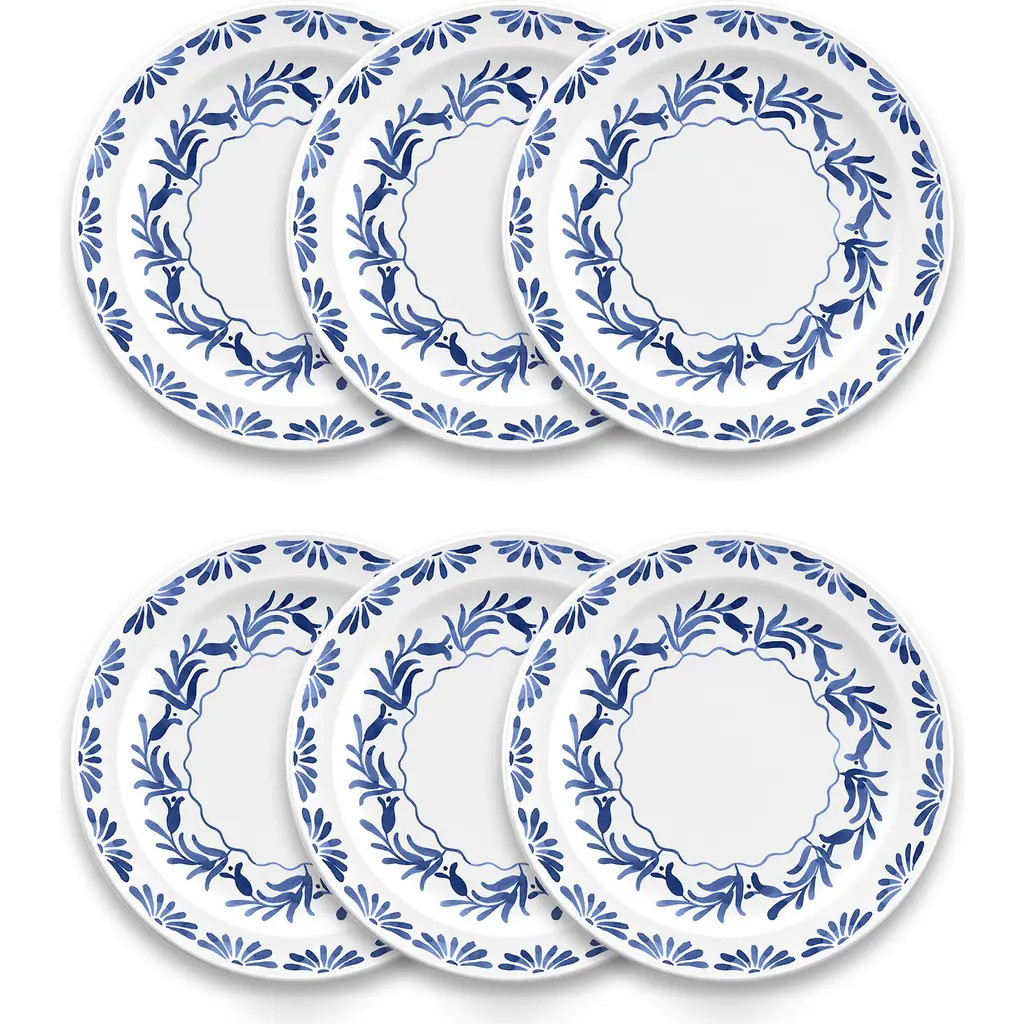 TarHong Set of Six Azul Melamine Plates in Blue at Nordstrom Rack | Nordstrom Rack
