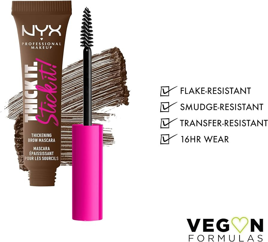 NYX PROFESSIONAL MAKEUP Thick It Stick It Thickening Brow Mascara, Eyebrow Gel - Brunette | Amazon (US)
