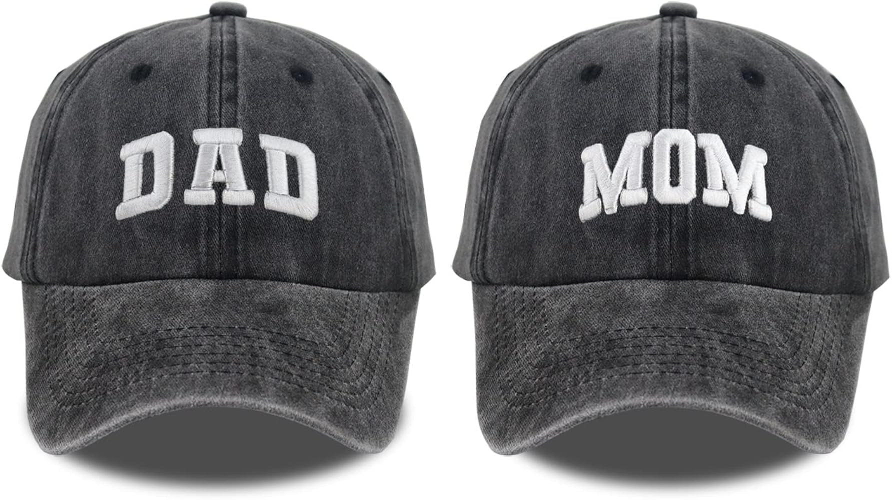 Dad and Mom Hats for Men Women, 3D Embroidered Adjustable Washed Cotton Fathers Mothers Day Birth... | Amazon (US)