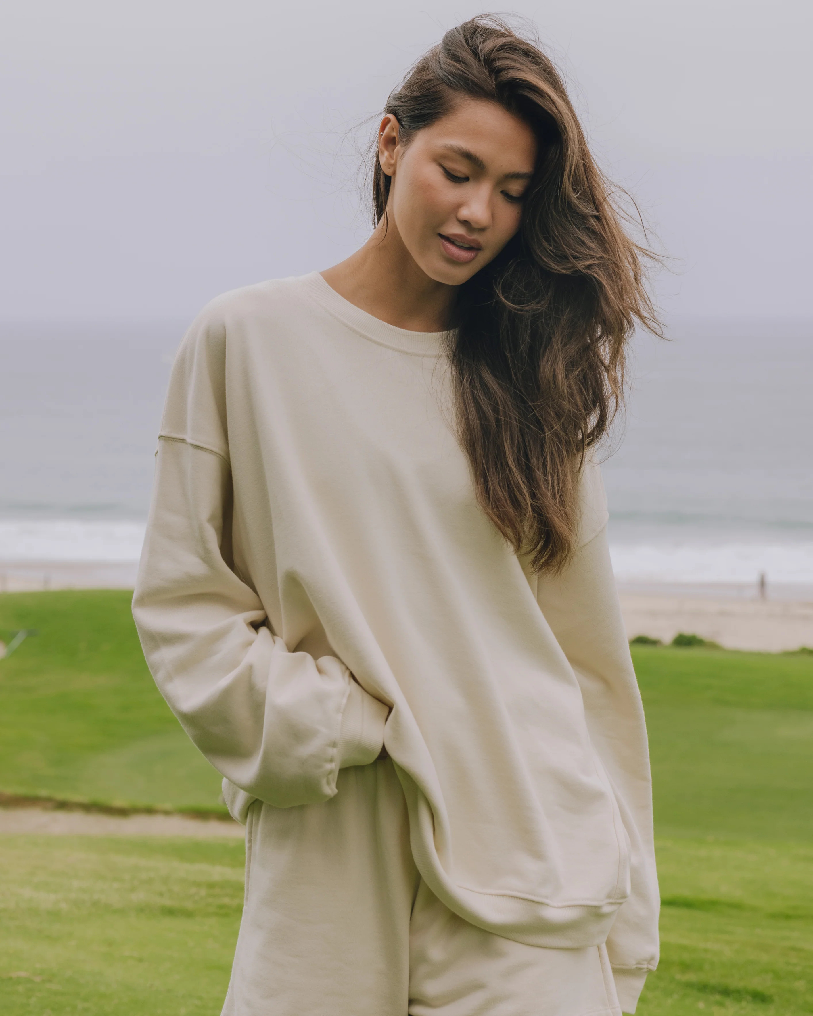 Unisex Oversized Crew - Sand | Daily Drills LLC