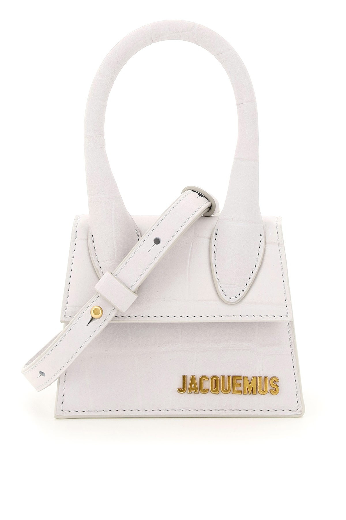 JACQUEMUS LE CHIQUITO MICRO BAG OS White, Grey Leather | Residenza725 US