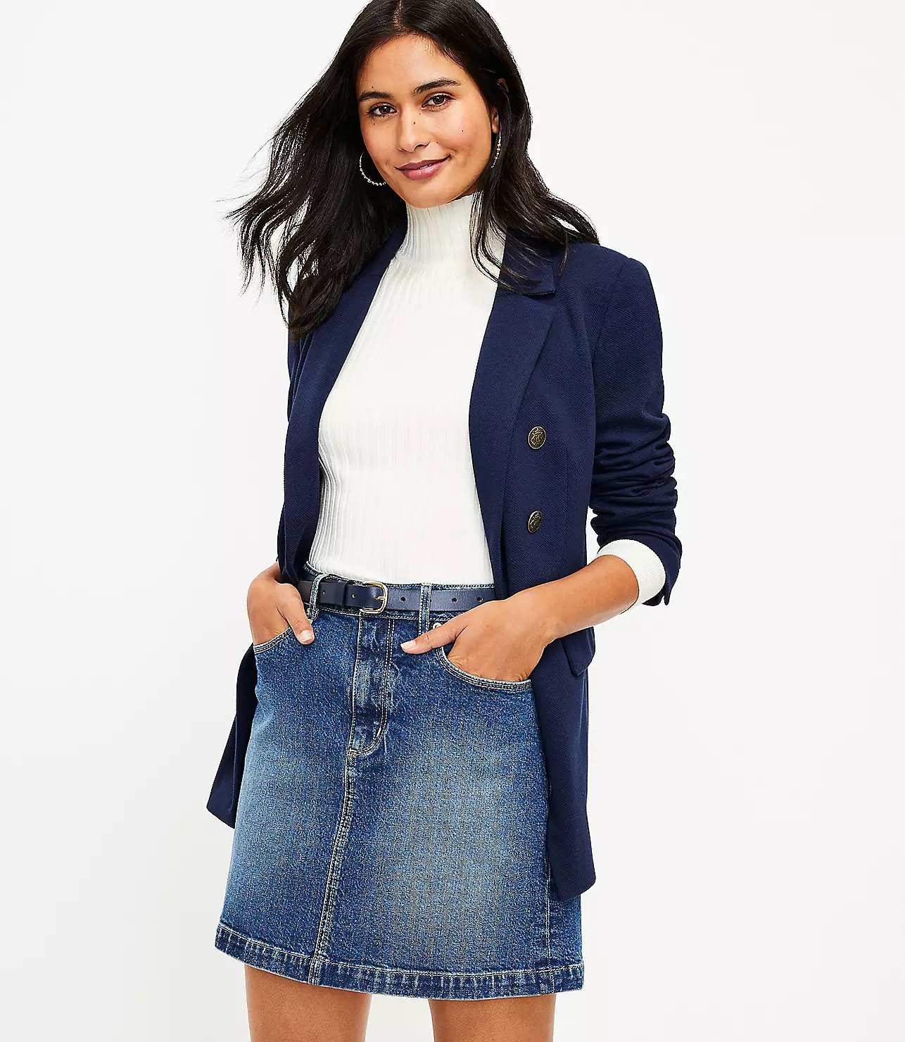 Denim Shift Skirt in Modern Indigo Wash | LOFT