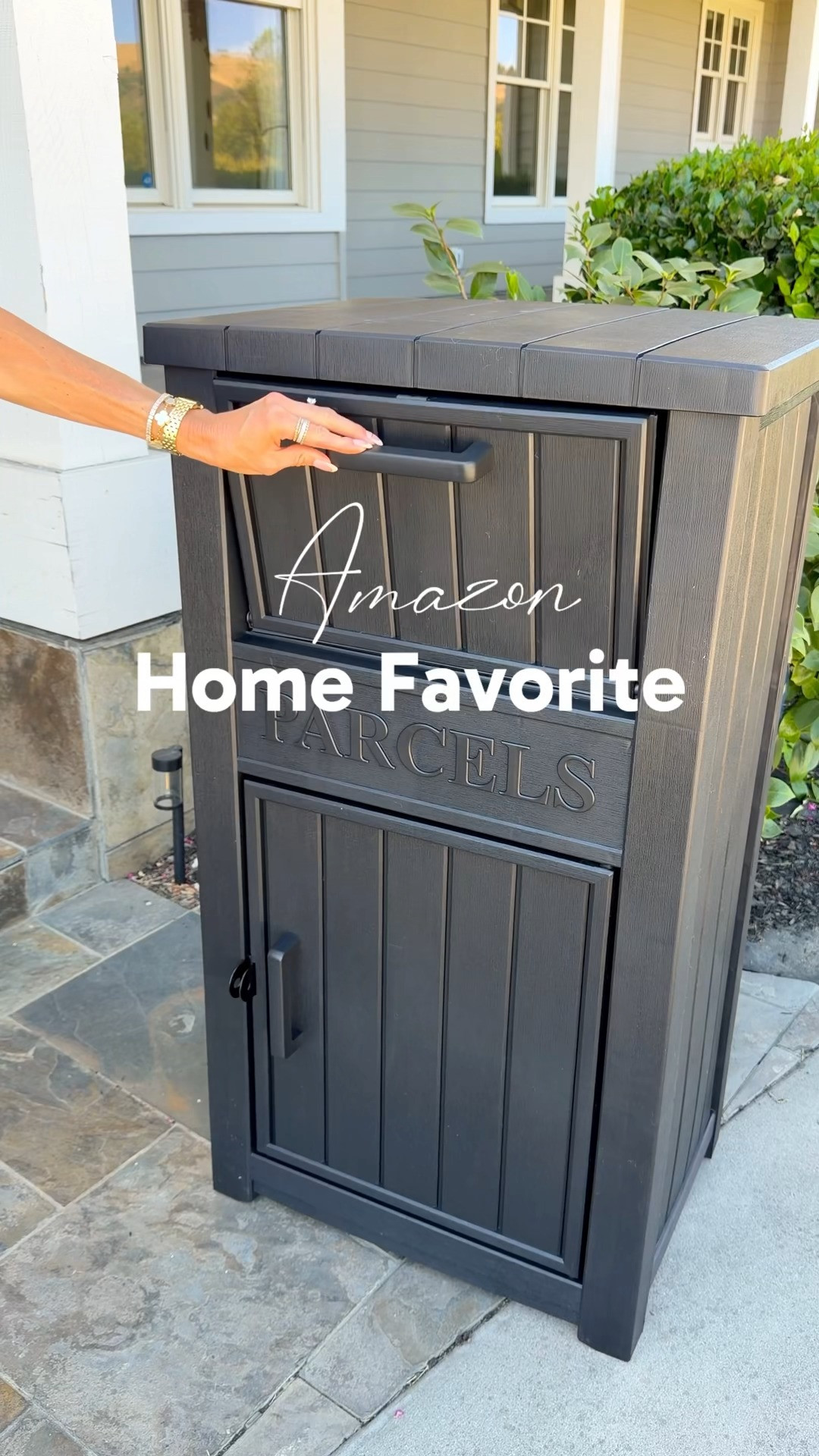 This secure outdoor delivery box keeps packages protected from rain, weather, and porch theft. With a lockable design and roomy storage, it’s an easy way to keep deliveries safe until you get home.
 

 #LTKHome