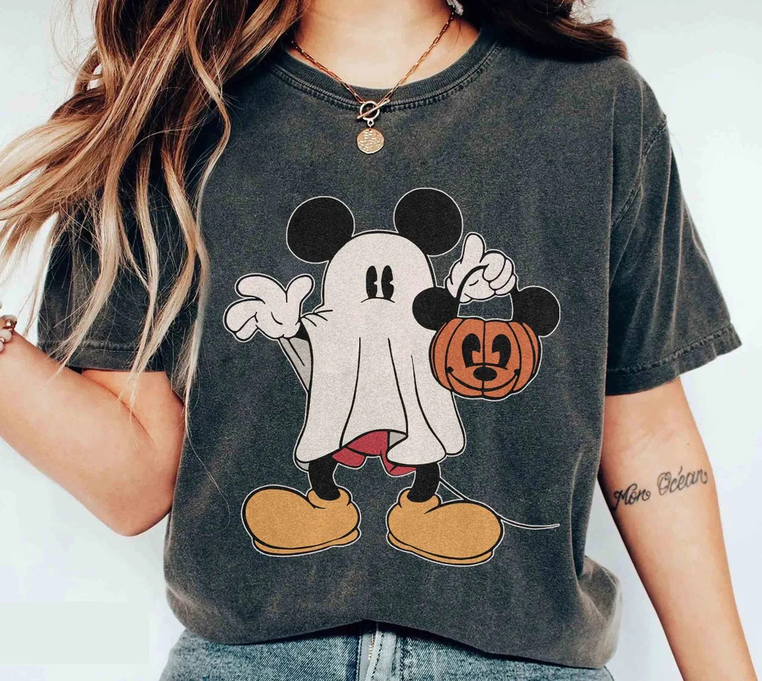 Retro Mickey Ghost Halloween Comfort Colors Shirt, Mickey Spooky Season Shirt, Mickey's Not so Sc... | Etsy (US)