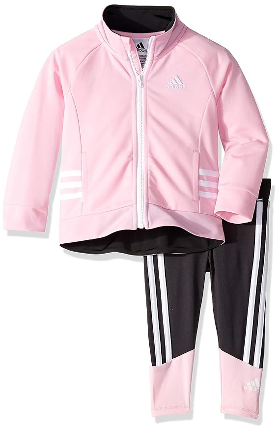 adidas Baby Girls' Zip Jacket and Pant Set | Amazon (US)