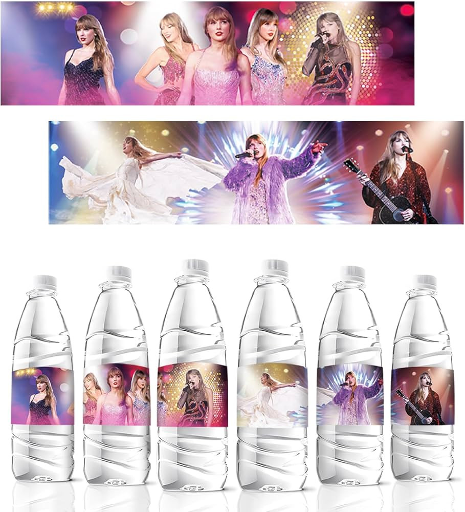 30 Counts Taylor Water Bottle Labels Party Supplies Stickers, Waterproof Beverage Drink Birthday ... | Amazon (US)